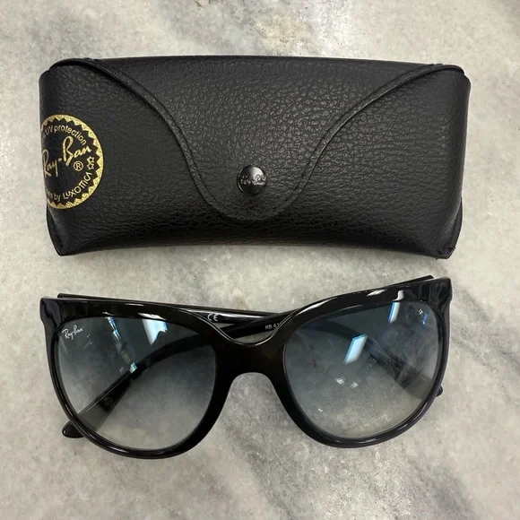 NWT Ray-Ban Gray Sunglasses with Black Case Ray-Ban | Accessories | Nwt Rayban Large Rb325 Black Aviator  main image 4
